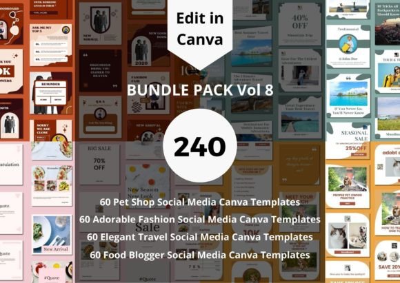 Download 240 Social Media Canva Templates Bundle - Canva Collection