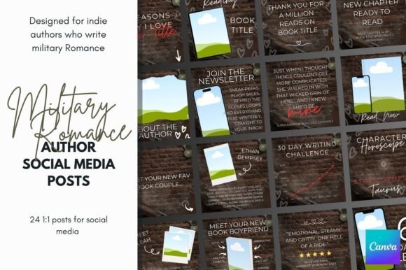 Download Military Romance Author Canva Templates - Canva Collection