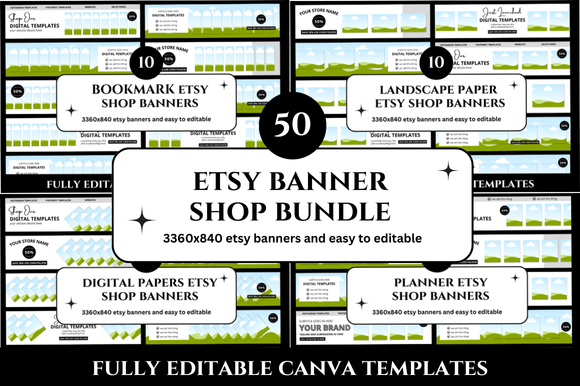 Download Etsy Shop Banner Canva Bundle - Canva Collection