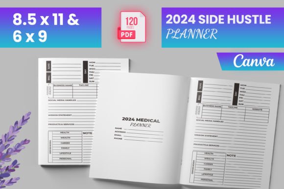 Download 2024 Side Hustle Planner Canva (KDP) - Canva Collection