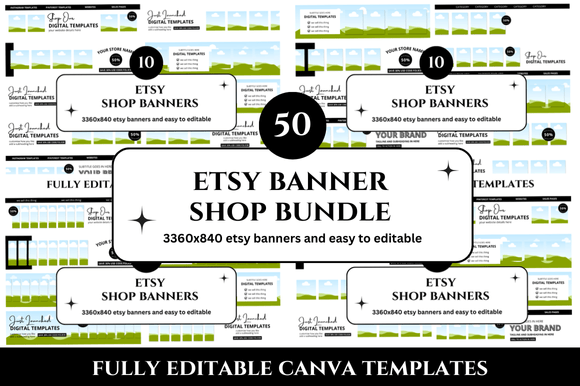 Download 50 Etsy Shop Banner Canva Bundle - Canva Collection