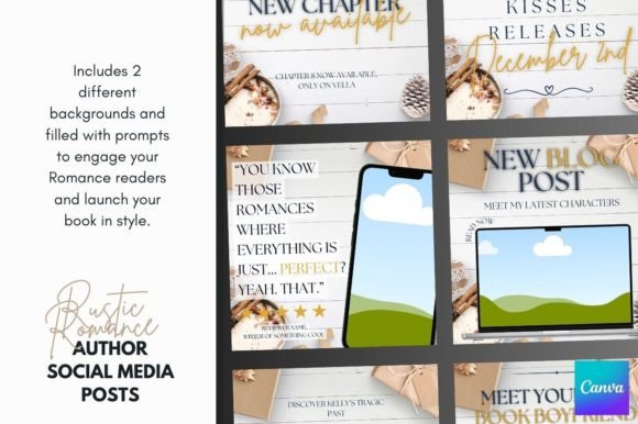 Download Canva Romance Author Social Templates - Canva Collection